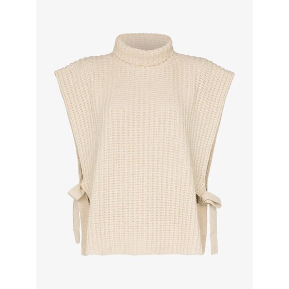 See By Chloe Women's Turtleneck Tied Apron Sweater Wool Blend Knitted Sz XS - Picture 2 of 7